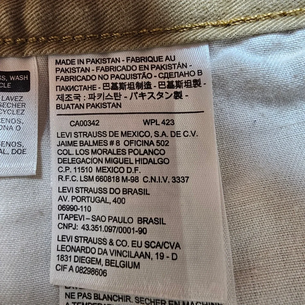 Levis 511‎ Slim Fit Khaki Tan Chino Pants Mens 34x30 51185-0044